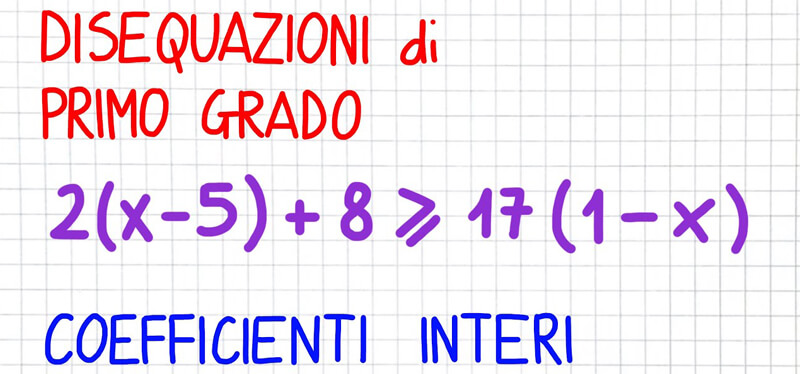 Immagine Disequazioni di Primo Grado